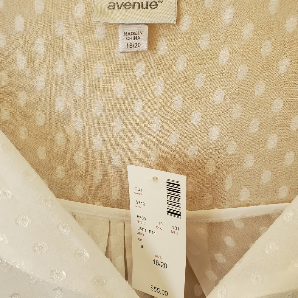 Avenue Swiss dot sheer blouse with camisole - Picture 3 of 4